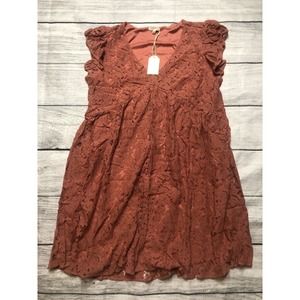 Jodifl Women’s Coral Dress Lace Medium Short V Neck R6